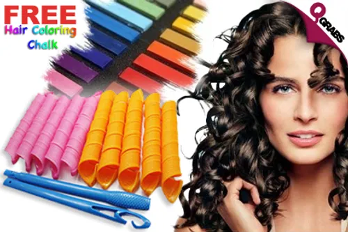 From QR35 Get those Long-Lasting Spirals with Hair Curl Formers - with FREE Hair Coloring Chalk! (Up to QR158 Value)